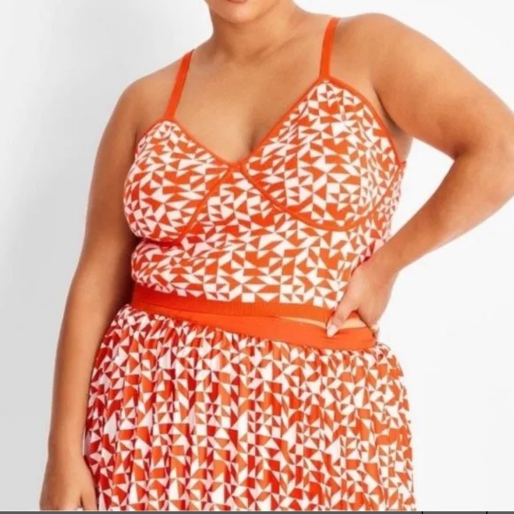 NWT Future Collective Kahlana Barfield Brown V-neck Bralette Sweater Tank Top